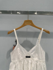 Hollow-out cotton-linen camisole