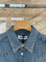 Denim drawstring vest