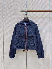 Hooded zip-up sun protection jacket