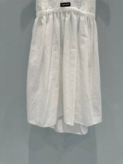 Linen and cotton patchwork slip dress