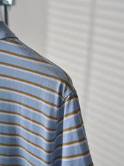Triangular Logo Striped Short-Sleeve Shirt