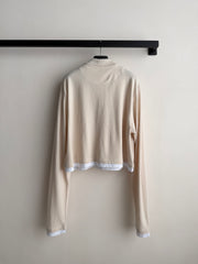 Faux Two-Piece Cropped Polo Shirt