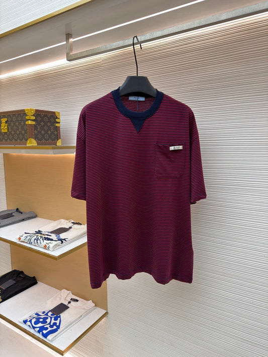 Striped Pocket Short-Sleeve T-Shirt