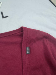 Angolan Red Deep V-Neck Cashmere Sweater