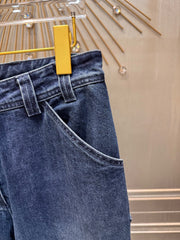 Blue straight leg jeans