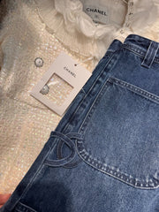 Blue straight leg jeans