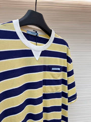 Striped Short-Sleeve Shirt with Patch Pocket