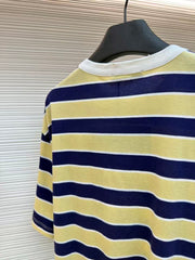 Striped Short-Sleeve Shirt with Patch Pocket