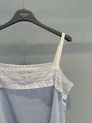 Linen Lace-Trim Cami Dress