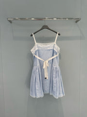 Linen Lace-Trim Cami Dress