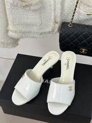 Open-toe high-heeled mules