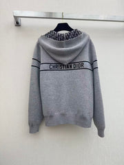 Reversible Cashmere Knit Hooded Jacket