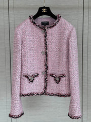 Pink Tweed Cropped Jacket