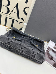Dark gray denim bag