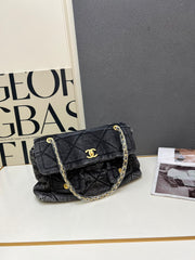 Dark gray denim bag