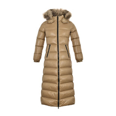 Women's extra long hooded down jacket