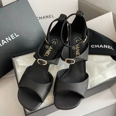 Rhinestone Buckle Strappy High Heels