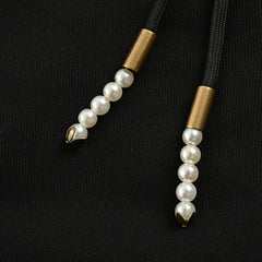 Hat cord beaded zipper sweatshirt jacket