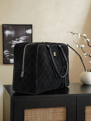 Suede Boston Bag