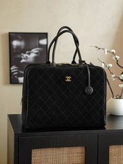 Suede Boston Bag