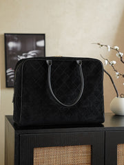 Suede Boston Bag