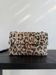 Leopard-Print Flap Bag (Large, 38cm)
