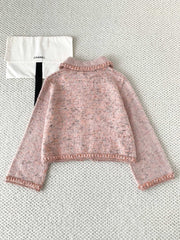 Floral Pink Rhinestone Hook and Loop Jacket