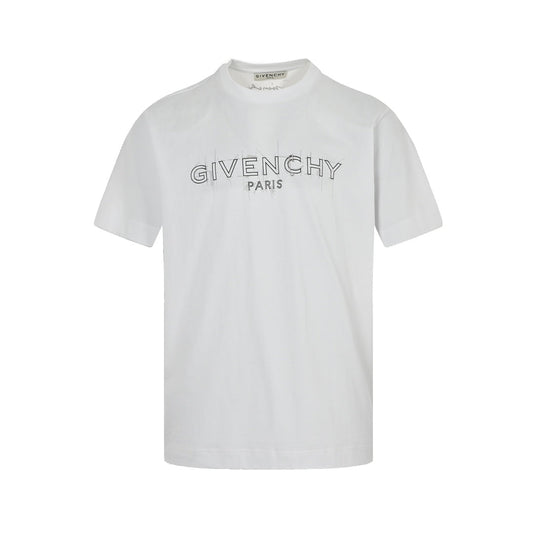 Pin letter printed short sleeved