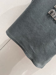 Rhinestone beaded logo letter logo vest