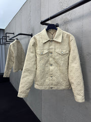 Fully embossed denim jacket