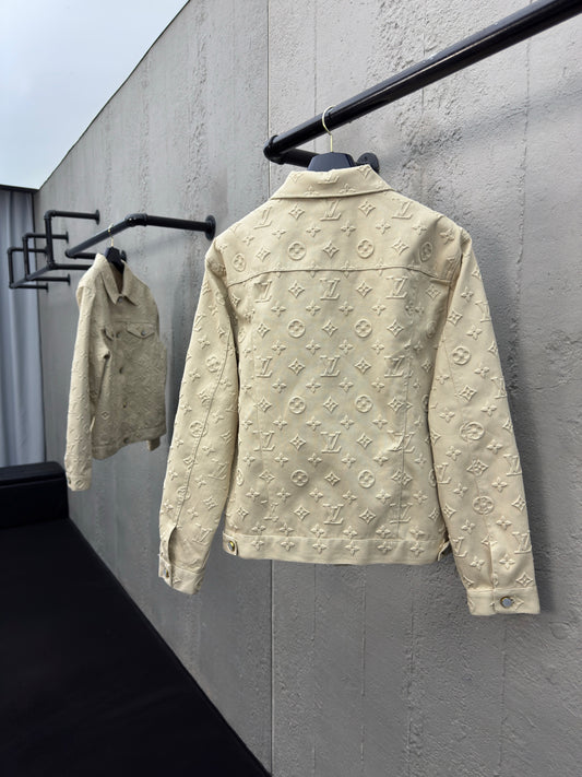 Fully embossed denim jacket