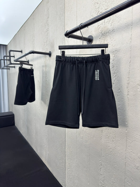 Sanskrit pattern embroidered shorts