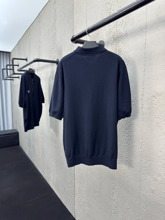 Embroidered woolen POLO shirt