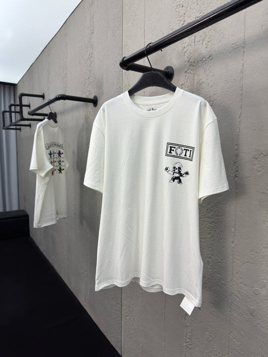 Nine-grid skull short sleeves on the back