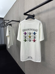 Nine-grid skull short sleeves on the back