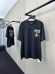 Nine-grid skull short sleeves on the back