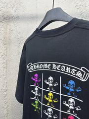 Nine-grid skull short sleeves on the back