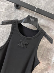 Embroidered all-match vest