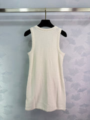Crochet knitted vest dress
