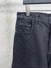 Checkerboard flocked jeans