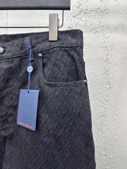 Checkerboard flocked jeans