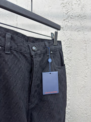 Checkerboard flocked jeans