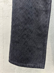 Checkerboard flocked jeans