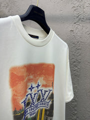 Rhinestone letter pattern short sleeves