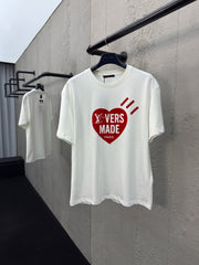 Heart print short sleeves