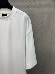 Back ink-splashed printed short sleeves