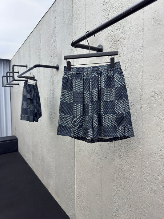 Silk checkerboard shorts