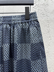 Silk checkerboard shorts