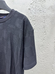 Checkerboard embroidered woolen short sleeves