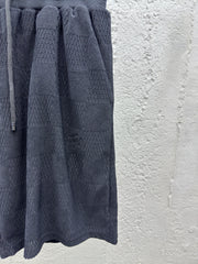 Checkerboard embroidered woolen shorts